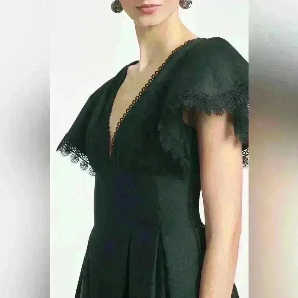 Sachin and Babi Sara Black V-Neck Gown Dress Size 4 - Picture 13 of 15